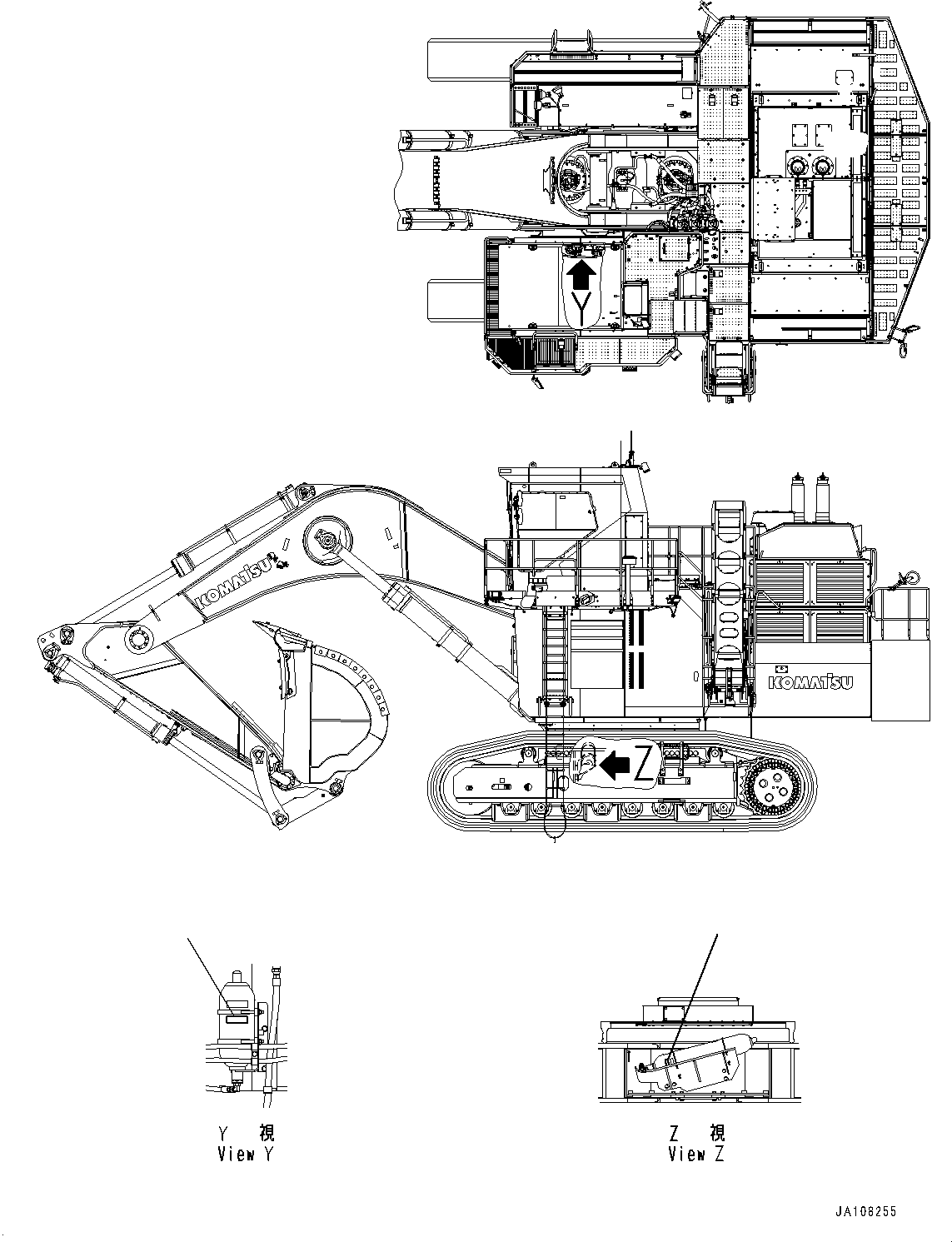 Komatsu parts book diagram for PC2000-11R S/N 31001-UP: CAUTION PLATES, ACCUMULATOR, (#30001-30042)