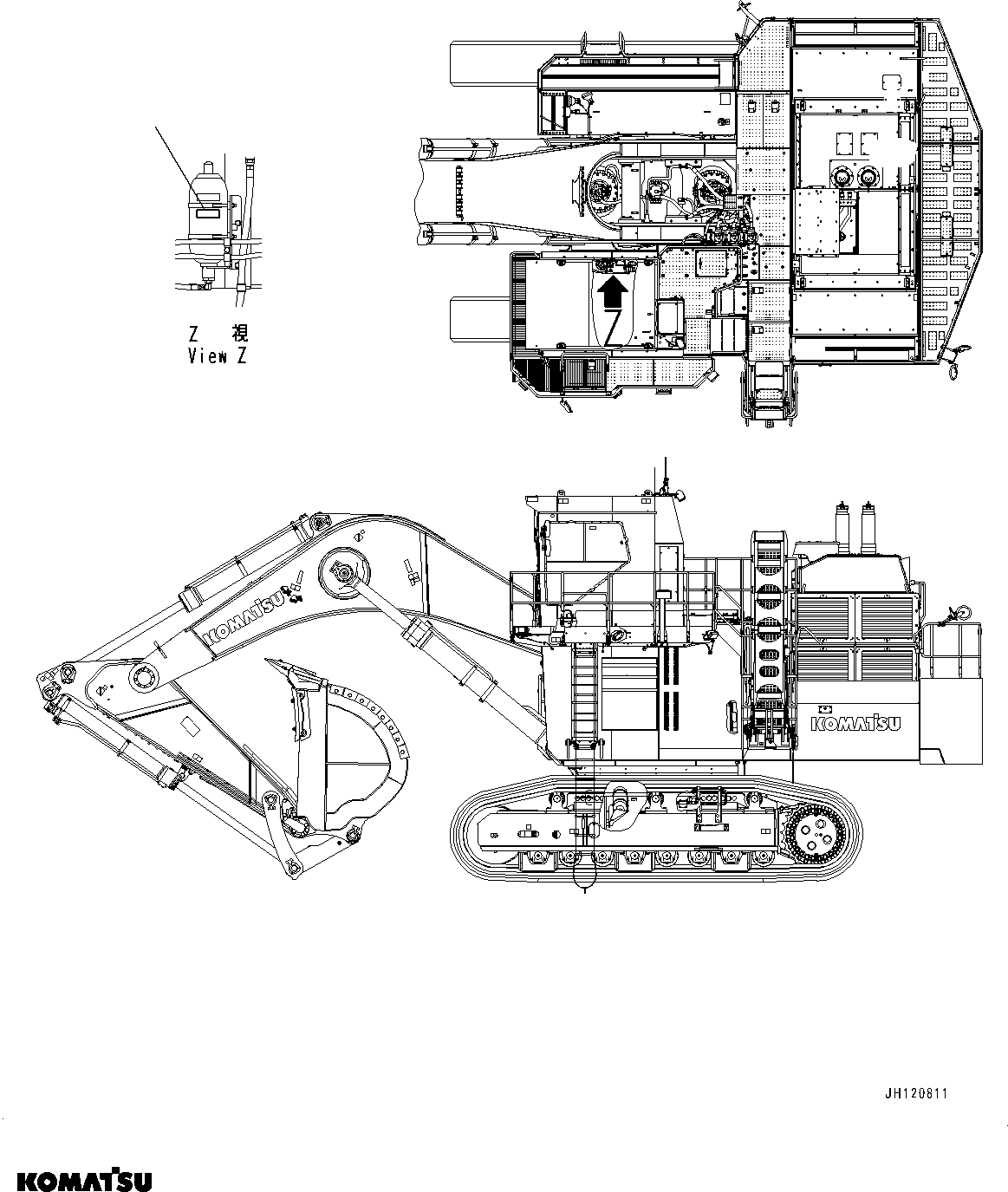 Komatsu parts book diagram for PC2000-11R S/N 31001-UP: CAUTION PLATES, ACCUMULATOR, (#30043-30200)