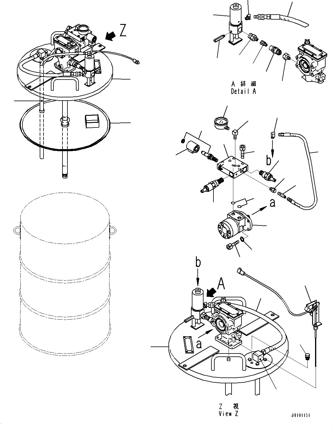 Komatsu parts book diagram for PC2000-11R S/N 31001-UP: GREASE PUMP, PUMP (3/3)(#30001-30019)