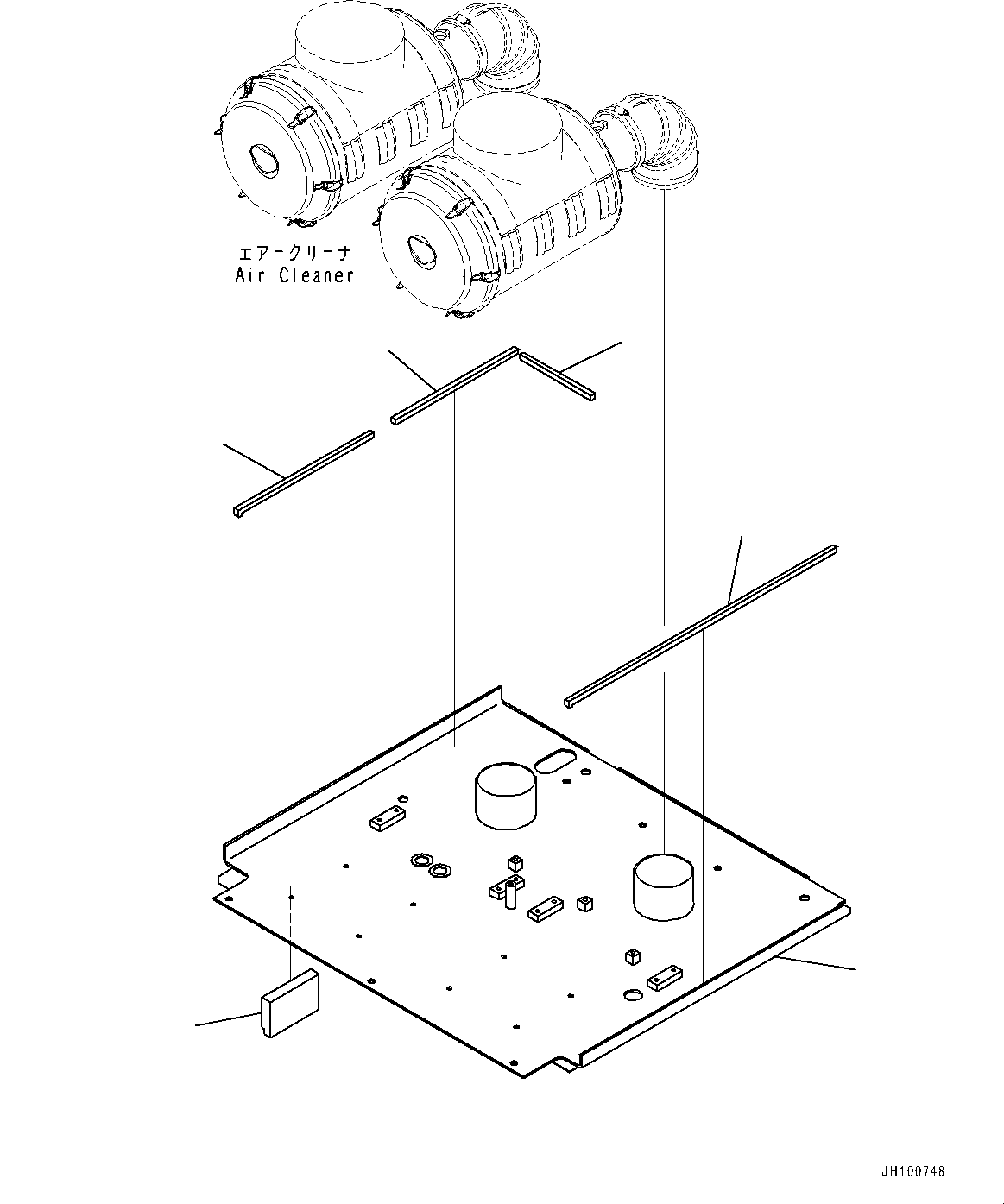 Komatsu parts book diagram for PC2000-11E0 S/N 31001-UP: EXHAUST PIPE, BRACKET (1/4)(#30001-)