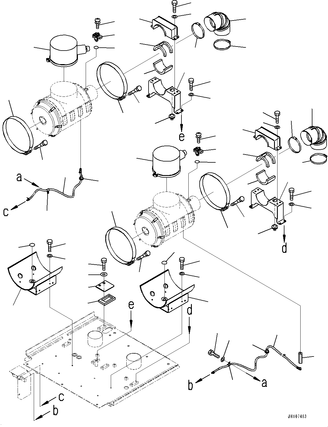 Komatsu parts book diagram for PC2000-11E0 S/N 31001-UP: EXHAUST PIPE, AIR CLEANER MOUNTING(#30001-)