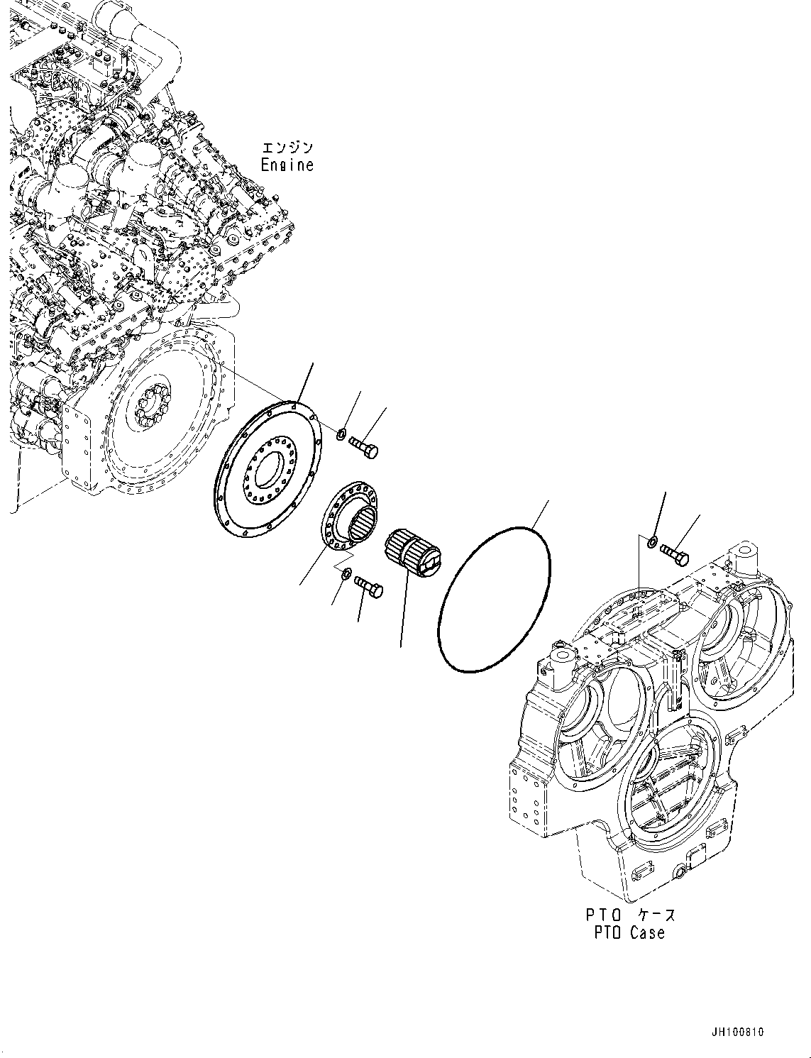 Komatsu parts book diagram for PC2000-11E0 S/N 31001-UP: PTO (POWER TAKE OFF), MOUNTING(#30016-)