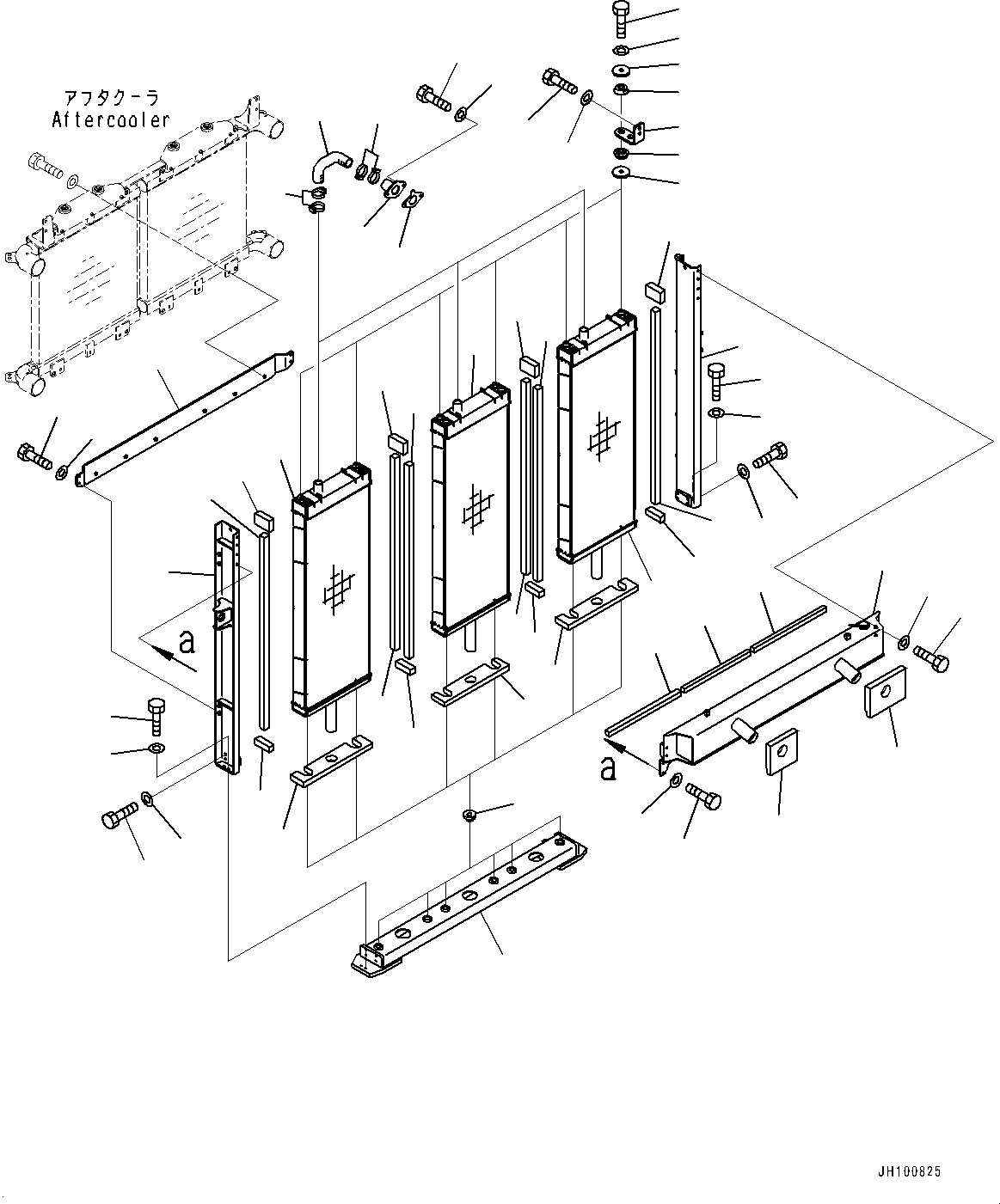 Komatsu parts book diagram for PC2000-11E0 S/N 31001-UP: COOLING SYSTEM, RADIATOR(#30001-30068)