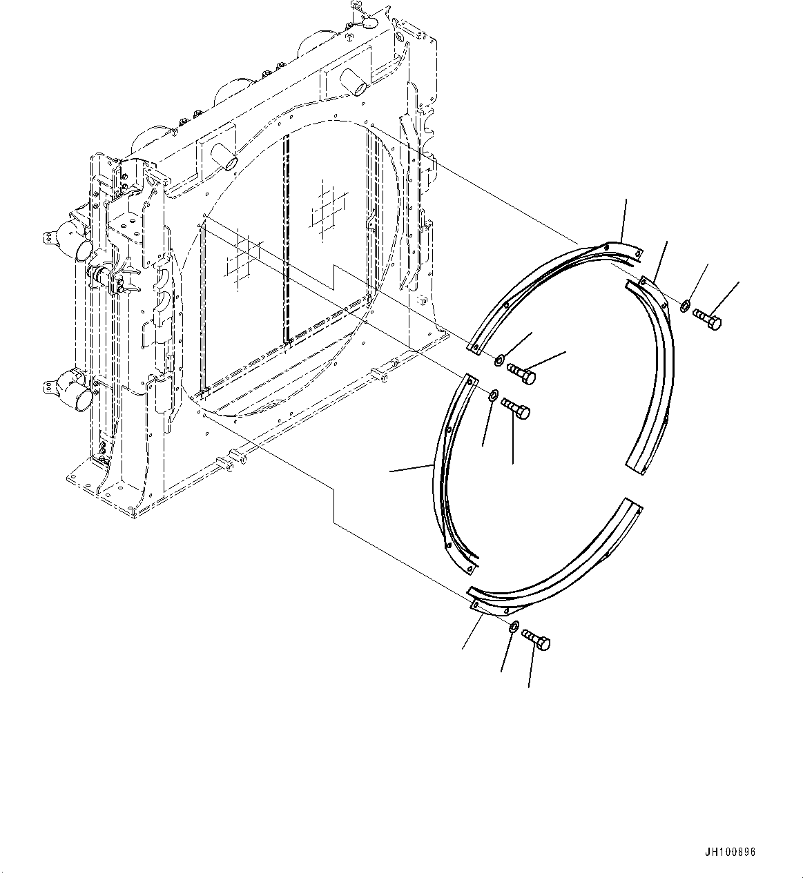 Komatsu parts book diagram for PC2000-11E0 S/N 31001-UP: COOLING SYSTEM, SHROUD (2/3)(#30001-)