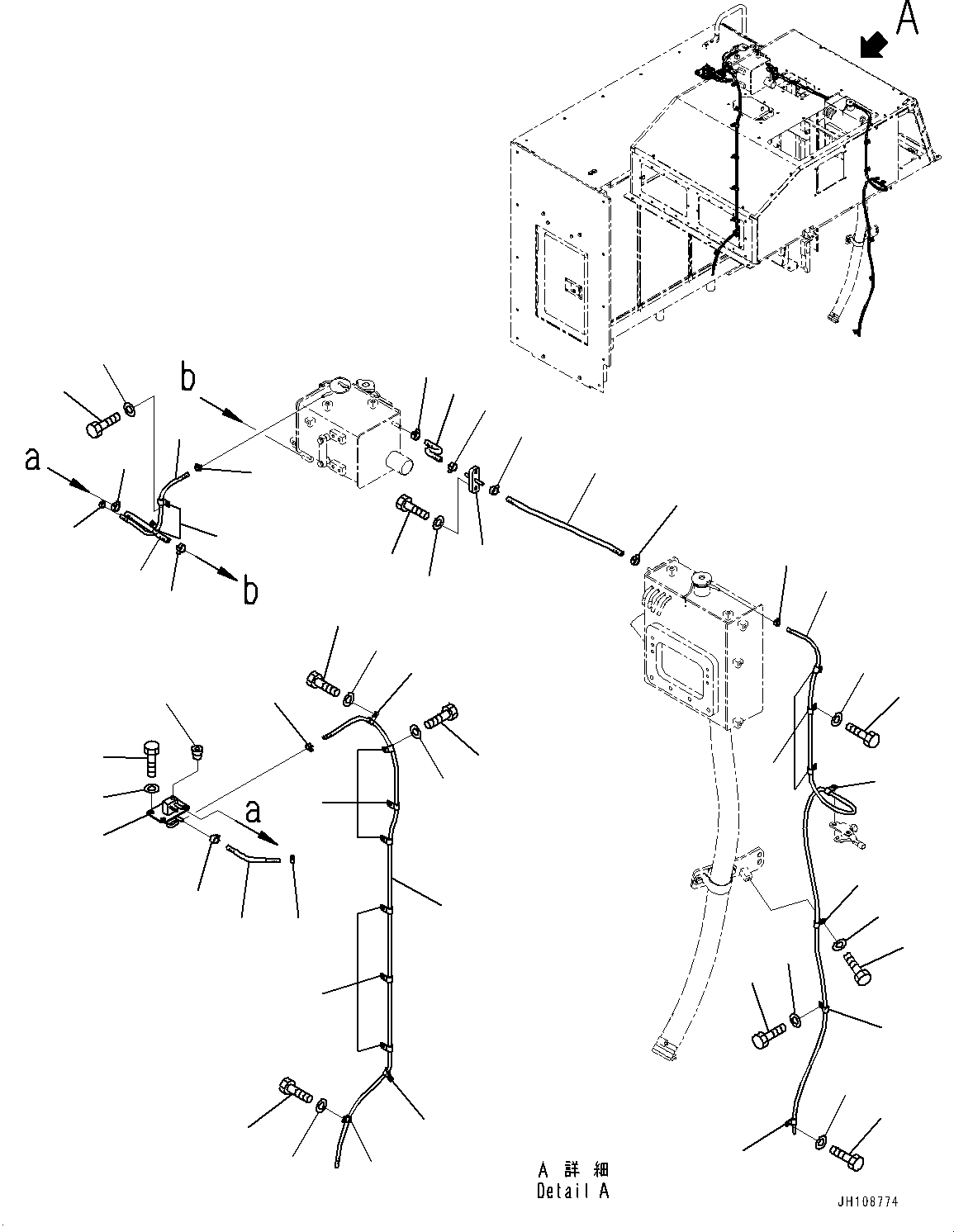 Komatsu parts book diagram for PC2000-11E0 S/N 31001-UP: COOLING SYSTEM, SUB-TANK PIPING(#30018-)