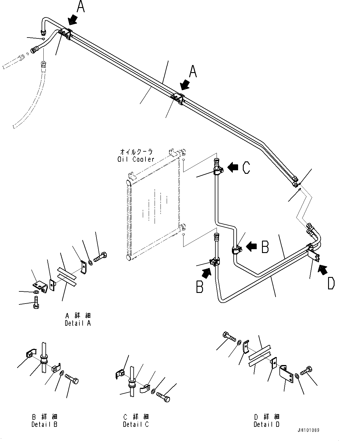Komatsu parts book diagram for PC2000-11E0 S/N 31001-UP: FUEL PIPING, POWER CONTAINER FUEL RETURN SPILL PIPING (2/2)(#30001-)