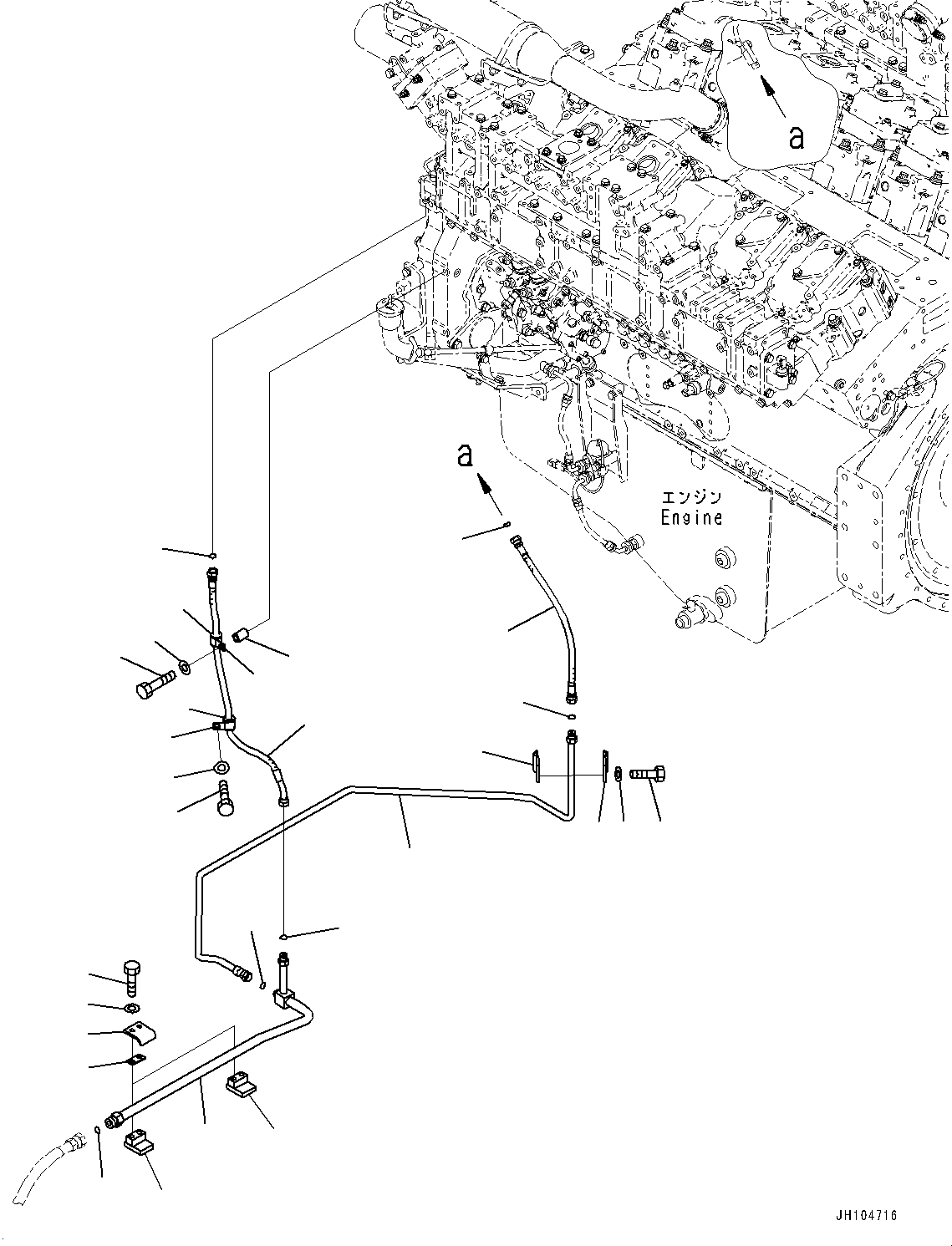 Komatsu parts book diagram for PC2000-11E0 S/N 31001-UP: FUEL PIPING, POWER CONTAINER FUEL DRAIN PIPING(#30001-)