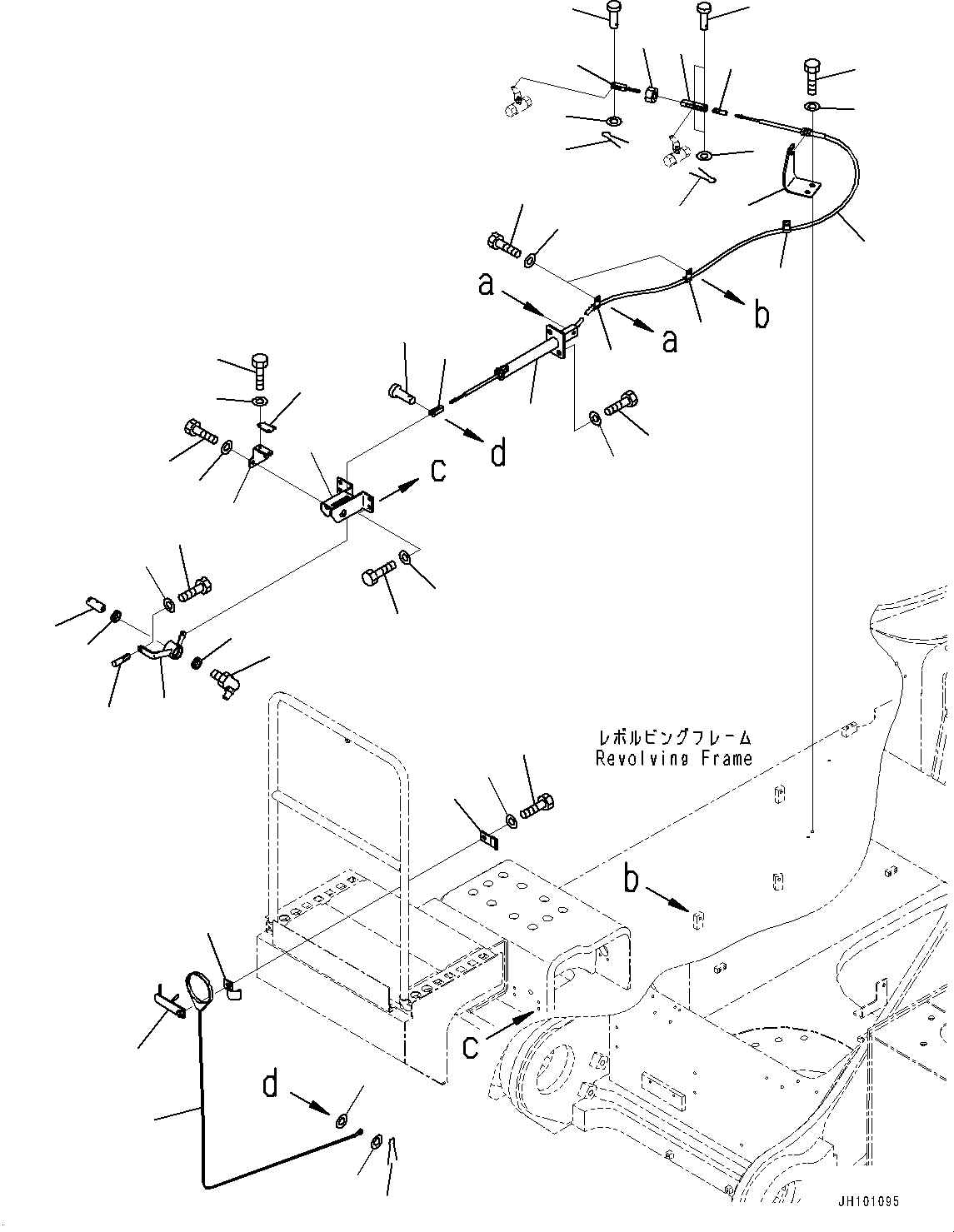 Komatsu parts book diagram for PC2000-11E0 S/N 31001-UP: FUEL PIPING, EMERGENCY CUT CONTROL CABLE(#30001-)