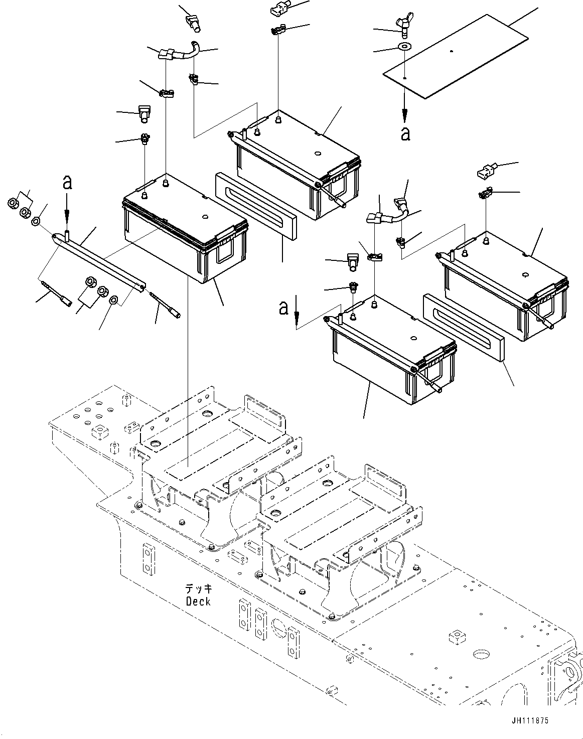 Komatsu parts book diagram for PC2000-11E0 S/N 31001-UP: BATTERY, (#30001-)