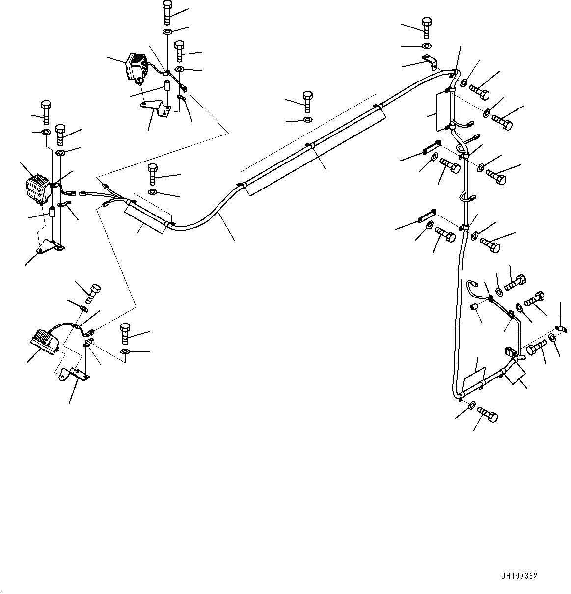Komatsu parts book diagram for PC2000-11E0 S/N 31001-UP: ELECTRIC WIRING HARNESS, WORKING LAMP(#30001-)
