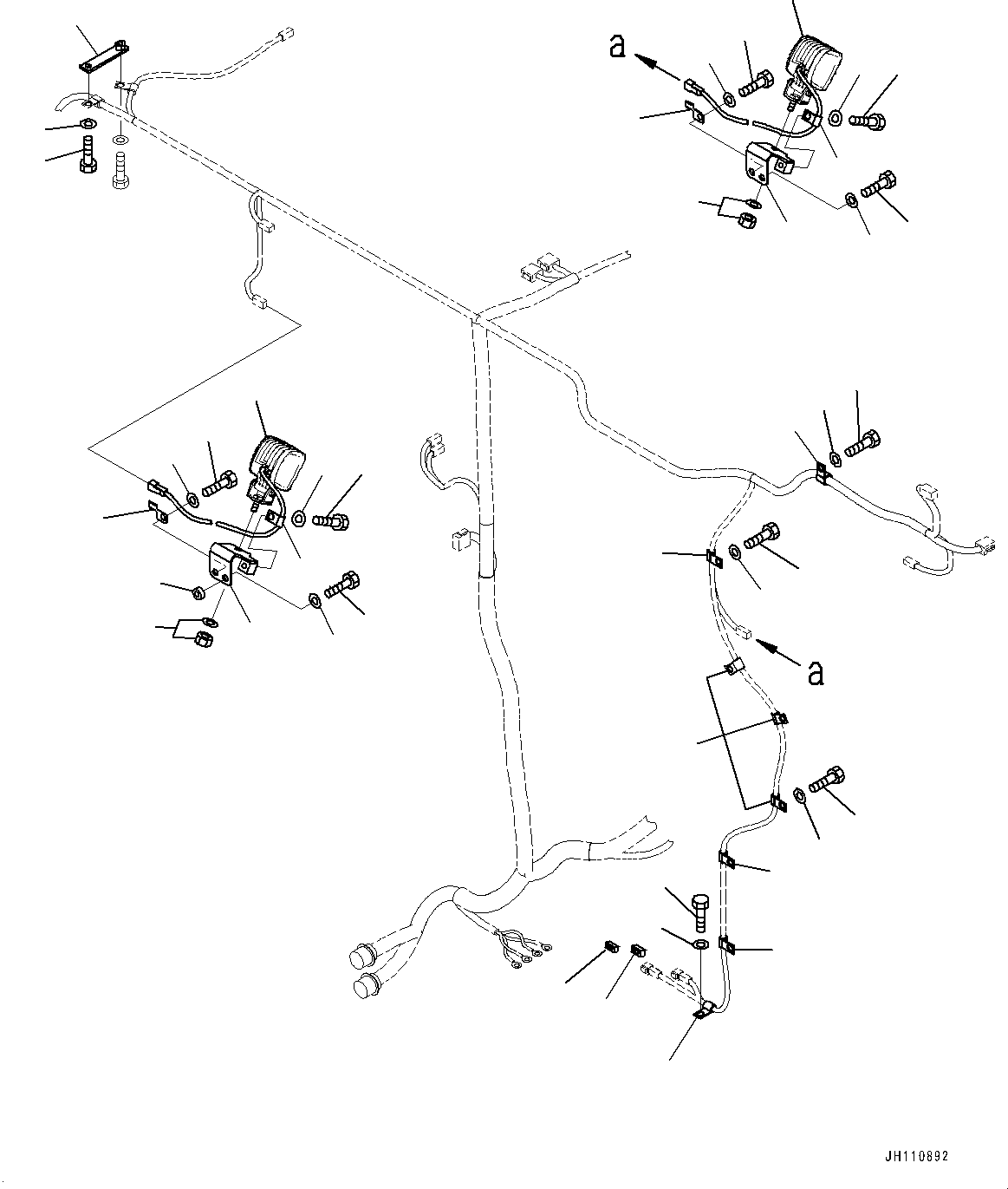Komatsu parts book diagram for PC2000-11E0 S/N 31001-UP: ELECTRIC WIRING HARNESS, ROOM LAMP(#30001-)