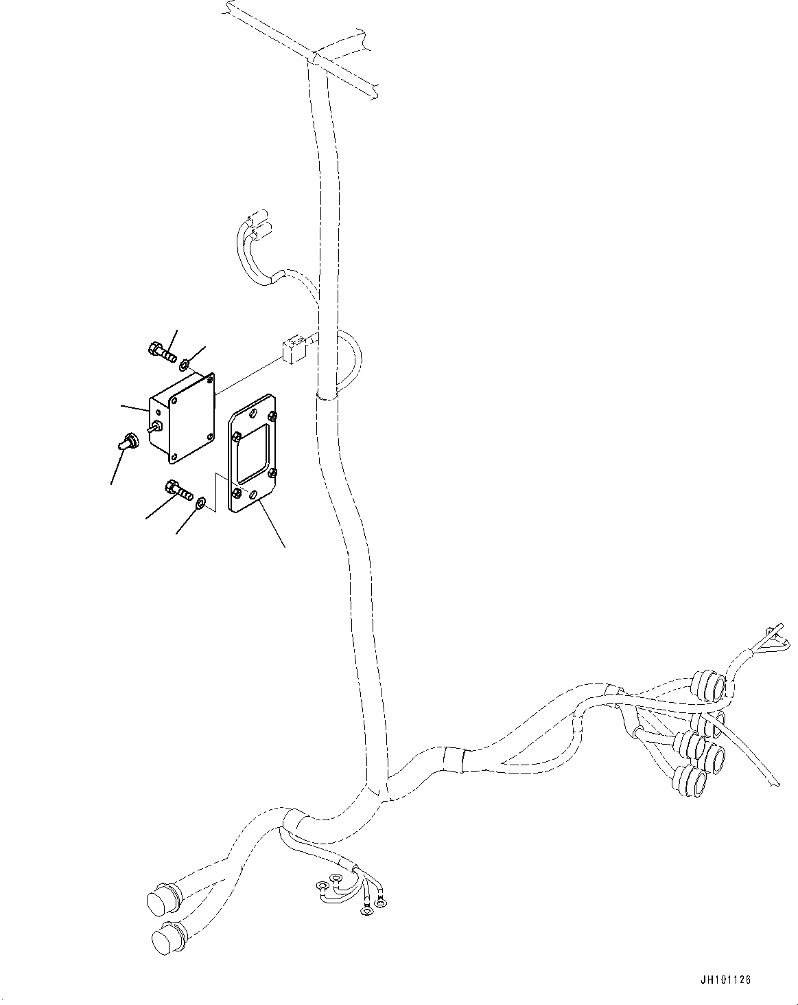 Komatsu parts book diagram for PC2000-11E0 S/N 31001-UP: ELECTRIC WIRING HARNESS, PRIMING PUMP SWITCH(#30001-)