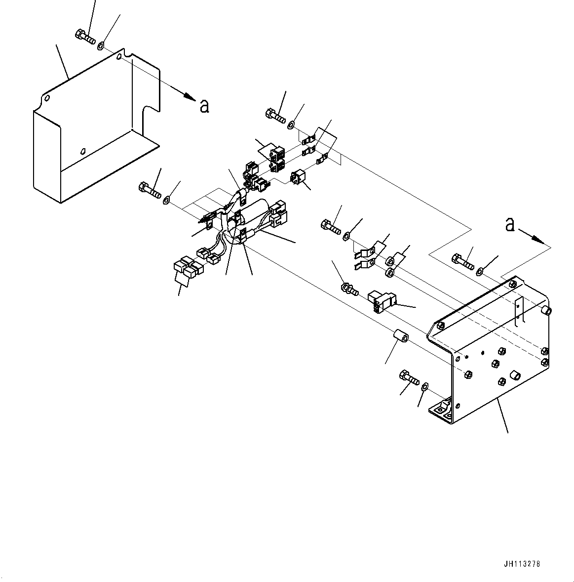 Komatsu parts book diagram for PC2000-11E0 S/N 31001-UP: ELECTRIC WIRING HARNESS, RELAY BOX(#30001-)