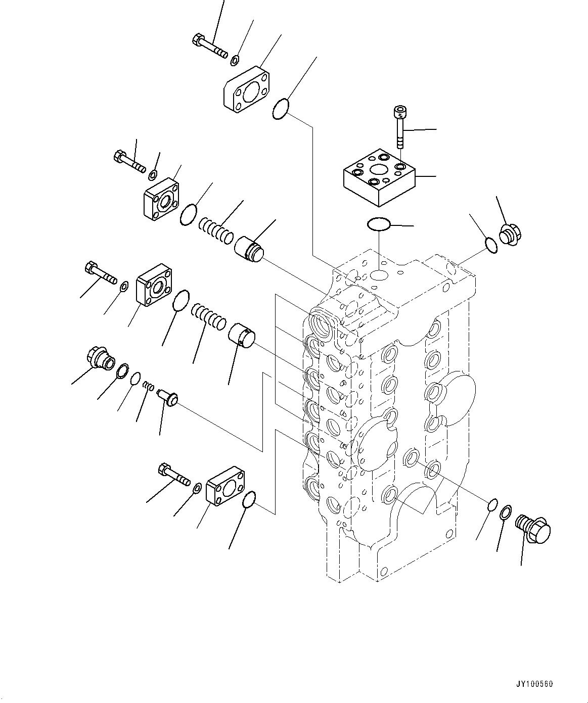 Komatsu parts book diagram for PC2000-11E0 S/N 31001-UP: CONTROL VALVE, 10-SPOOL (2/18) (L.H.)(#30001-)