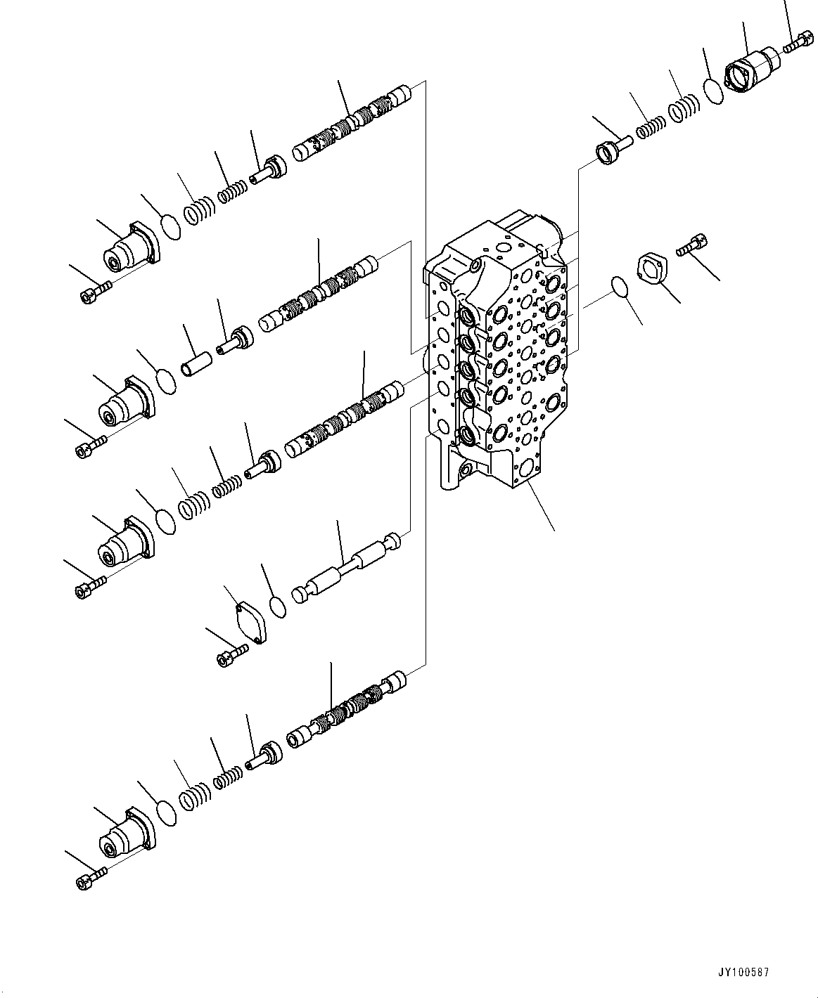 Komatsu parts book diagram for PC2000-11E0 S/N 31001-UP: CONTROL VALVE, 10-SPOOL (5/18) (L.H.)(#30001-)