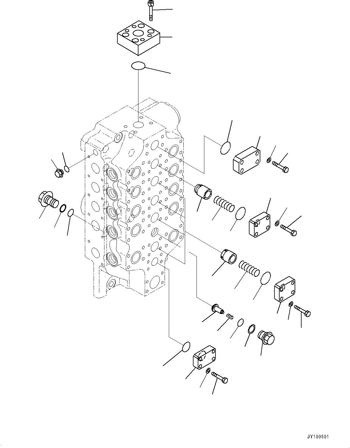 Komatsu parts book diagram for PC2000-11E0 S/N 31001-UP: CONTROL VALVE, 10-SPOOL (15/18) (R.H.)(#30001-)