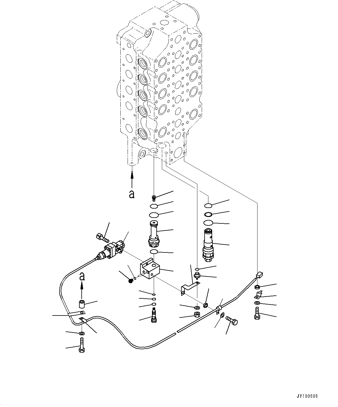 Komatsu parts book diagram for PC2000-11E0 S/N 31001-UP: CONTROL VALVE, 10-SPOOL (17/18) (R.H.)(#30001-)