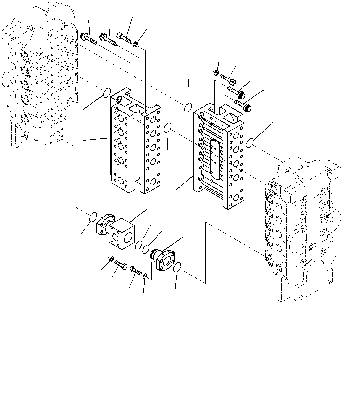 Komatsu parts book diagram for PC2000-11E0 S/N 31001-UP: CONTROL VALVE, 10-SPOOL (18/18) (R.H.)(#30001-)