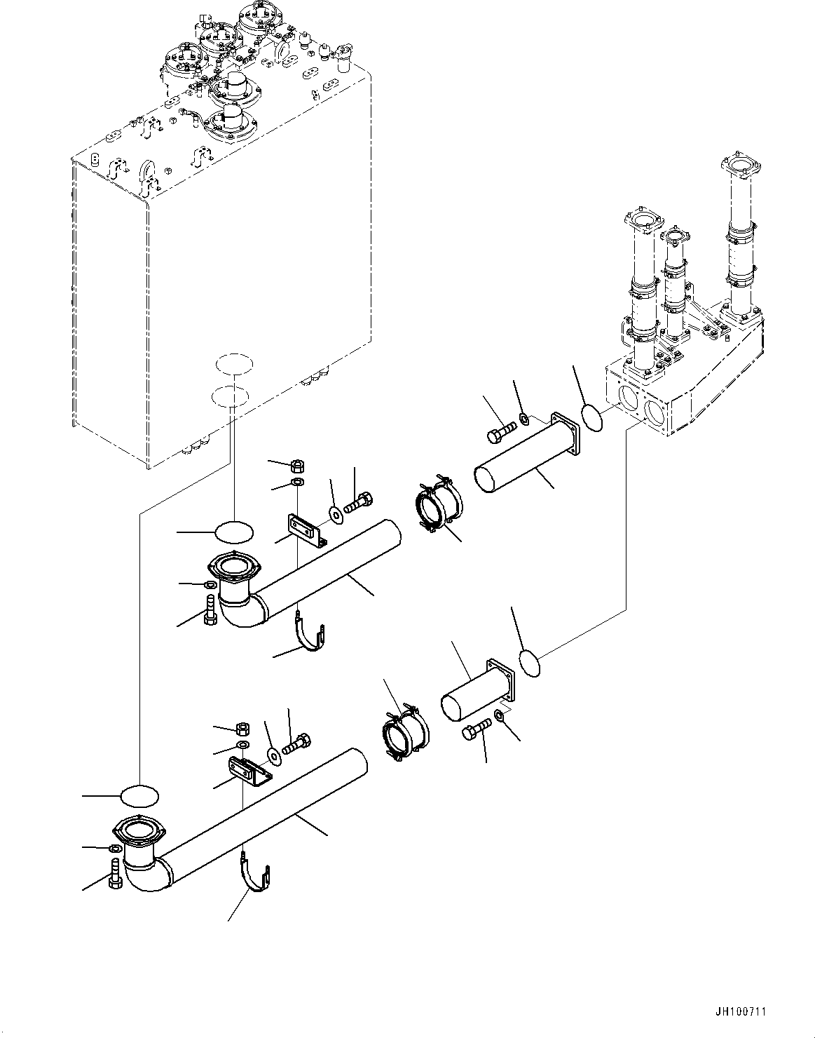 Komatsu parts book diagram for PC2000-11E0 S/N 31001-UP: SUCTION PIPING, HYDRAULIC TANK TO HYDRAULIC OIL PUMP(#30001-)