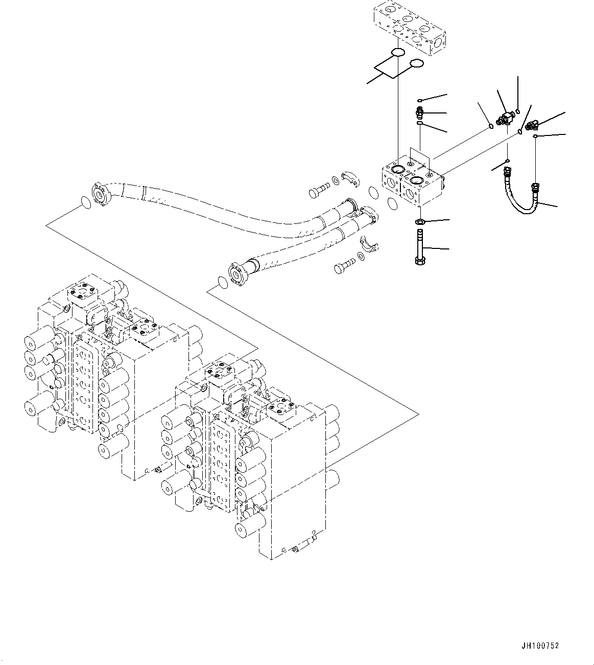 Komatsu parts book diagram for PC2000-11E0 S/N 31001-UP: RETURN PIPING, PPC VALVE MOUNTING(#30001-)