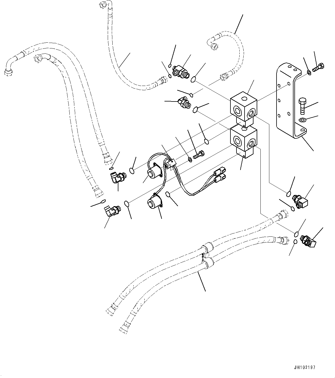 Komatsu parts book diagram for PC2000-11E0 S/N 31001-UP: PROPORTIONAL PRESSURE CONTROL (PPC) VALVE PIPING, BOOM CYLINDER LOCK VALVE PIPING(#30001-)