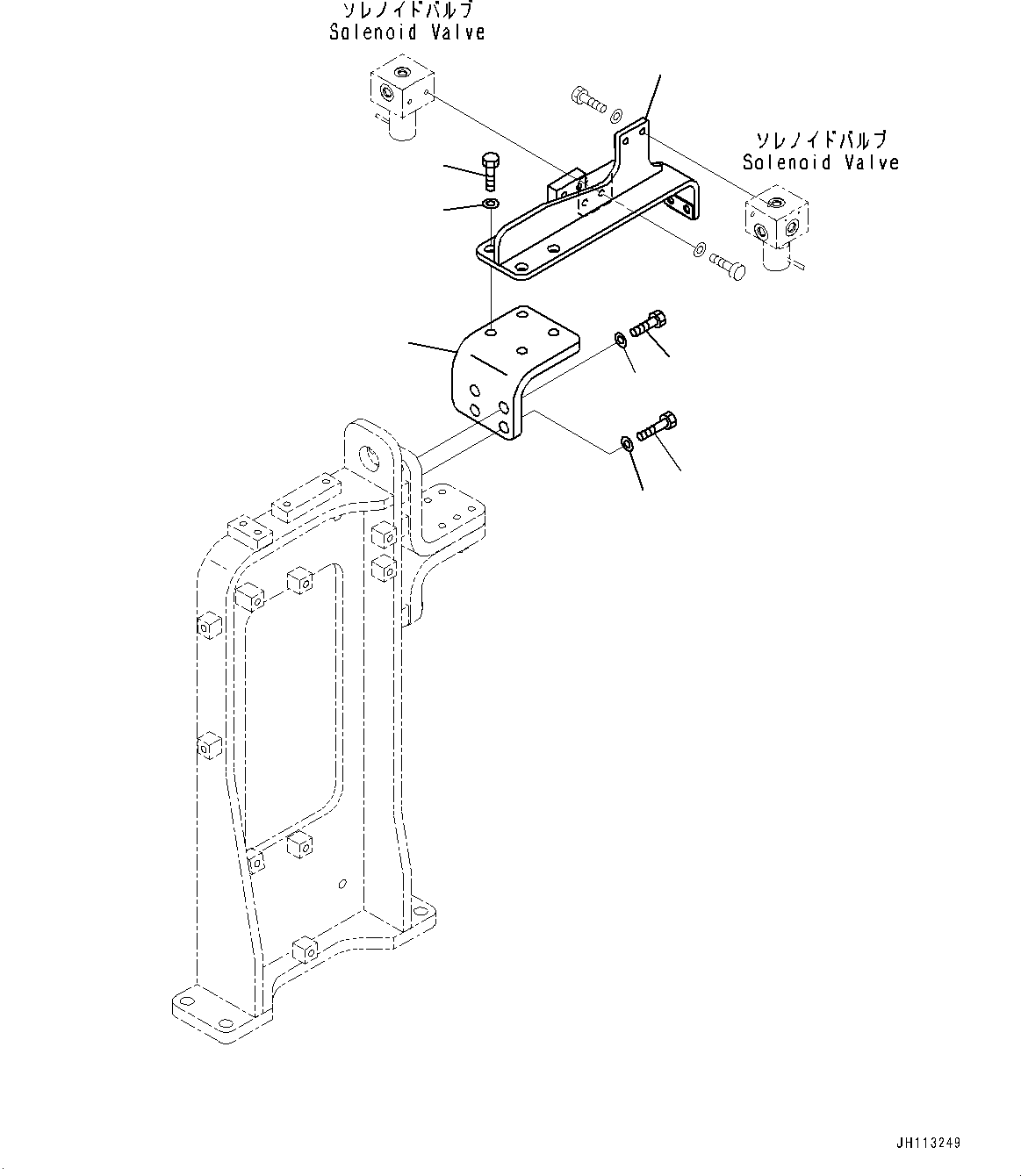 Komatsu parts book diagram for PC2000-11E0 S/N 31001-UP: SOLENOID VALVE, MOUNTING (1/2)(#30001-)
