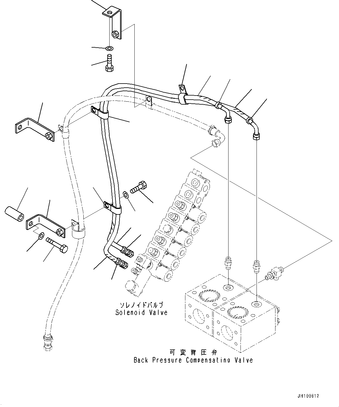 Komatsu parts book diagram for PC2000-11E0 S/N 31001-UP: SOLENOID VALVE PIPING, (1/3)(#30001-)