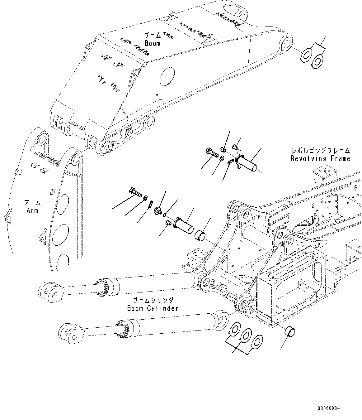 Komatsu parts book diagram for PC2000-11E0 S/N 31001-UP: BOOM FOOT PIN, (LOADING SHOVEL, BOTTOM DUMP TYPE)(#30001-)