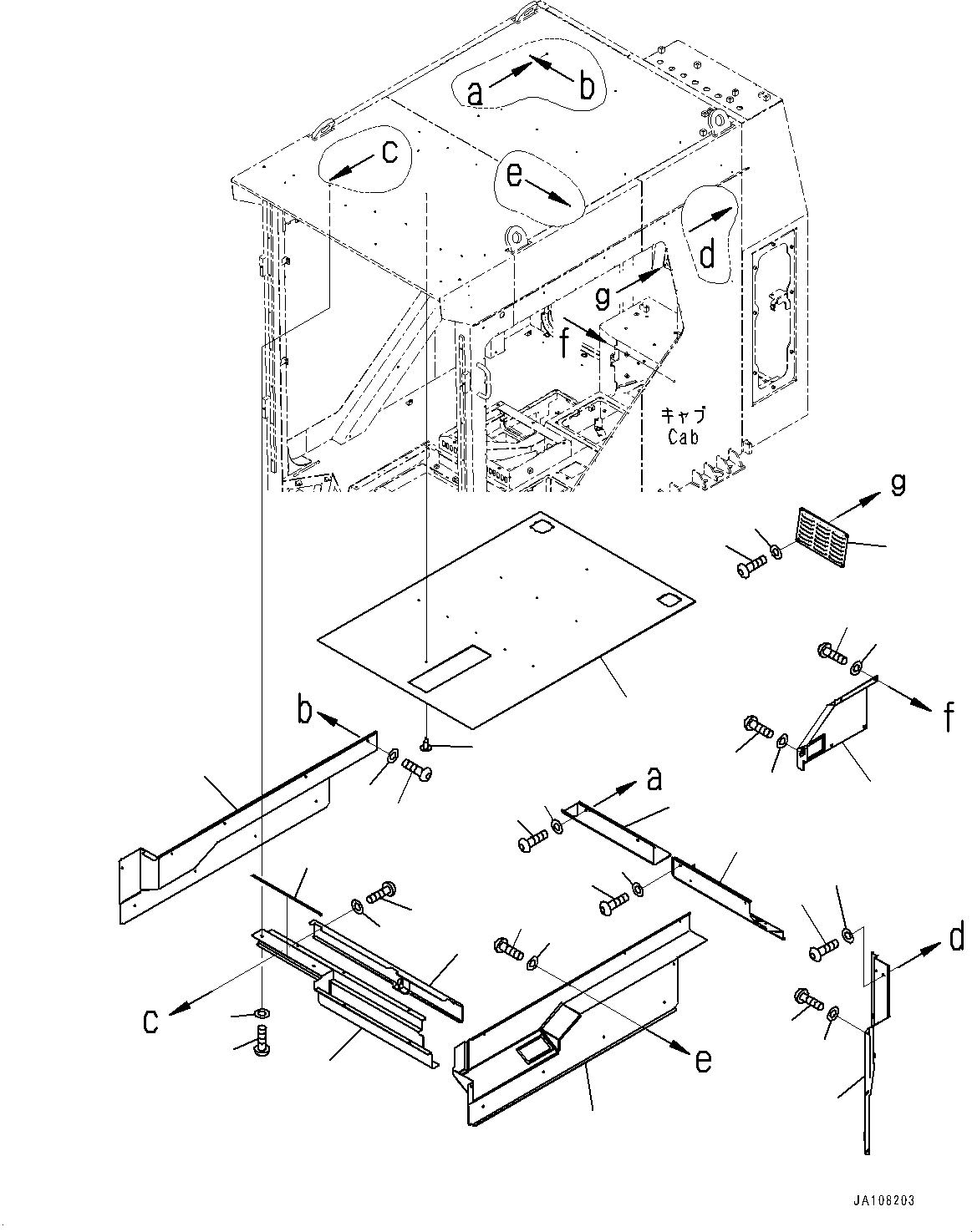 Komatsu parts book diagram for PC2000-11E0 S/N 31001-UP: CAB, COVER (2/2)(#31001-)