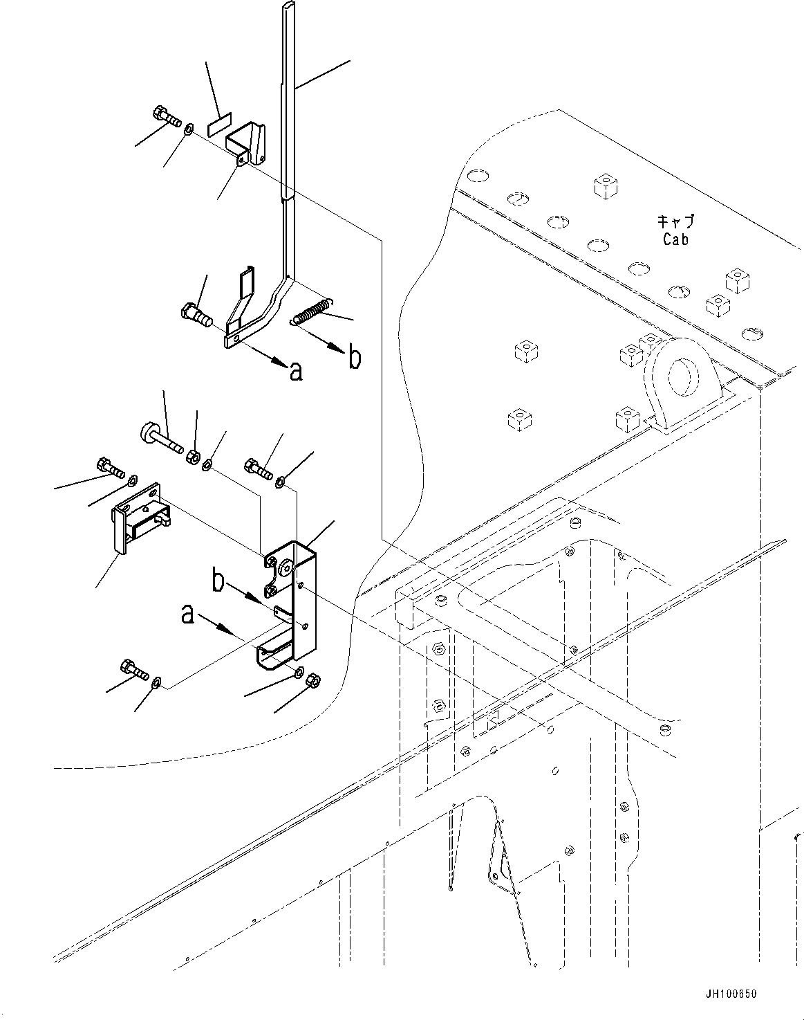 Komatsu parts book diagram for PC2000-11E0 S/N 31001-UP: CAB, LOCK ASSEMBLY(#31001-)