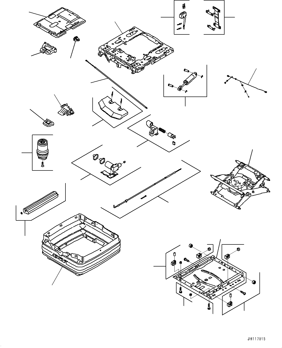 Komatsu parts book diagram for PC2000-11E0 S/N 31001-UP: CAB, INNER PARTS, OPERATOR'S SEAT (2/2)(#31001-)