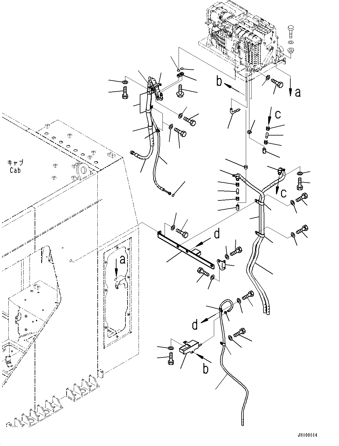 Komatsu parts book diagram for PC2000-11E0 S/N 31001-UP: CAB, AIR CONDITIONER PIPING (2/2)(#31001-)