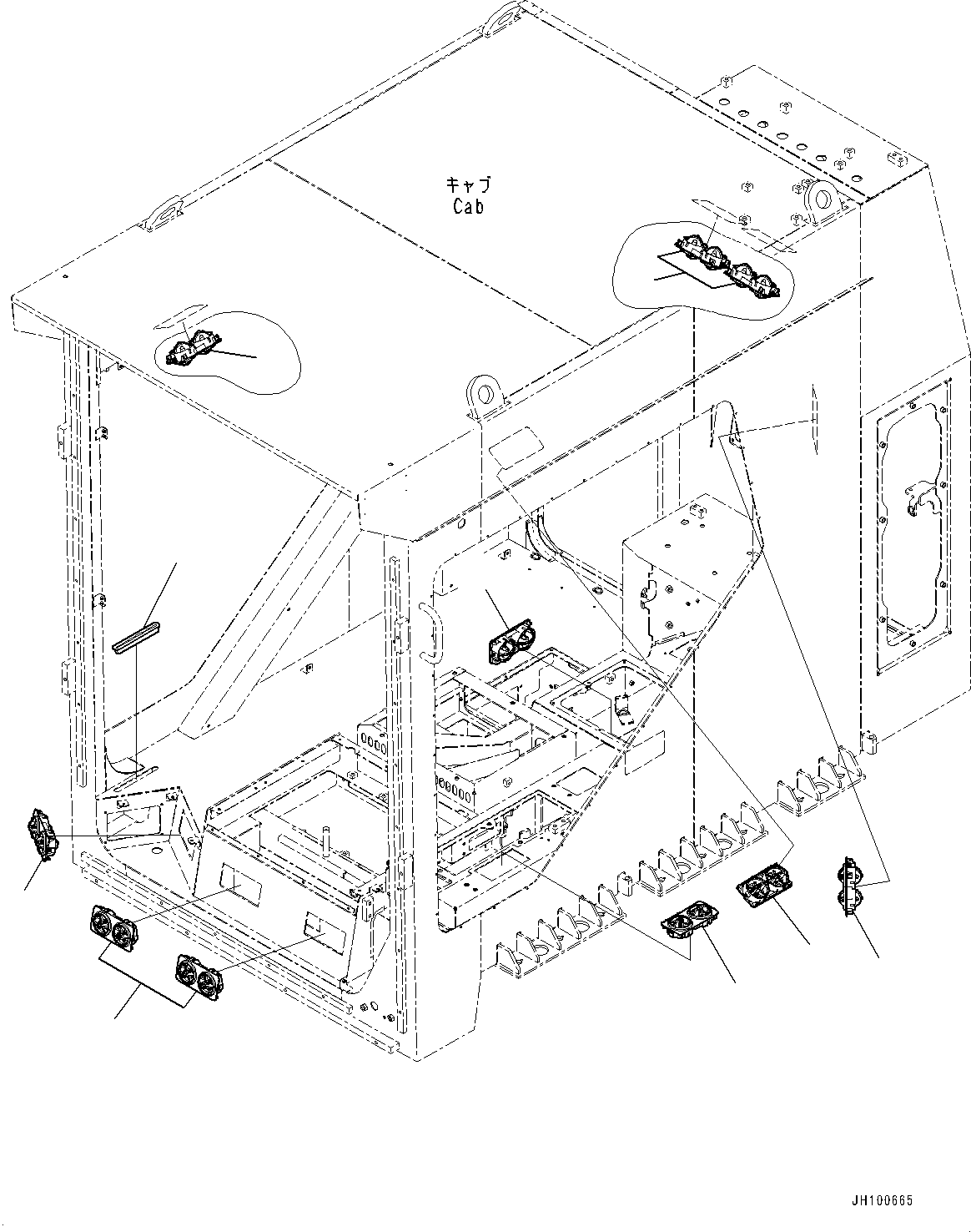 Komatsu parts book diagram for PC2000-11E0 S/N 31001-UP: CAB, GRILLE(#31001-)
