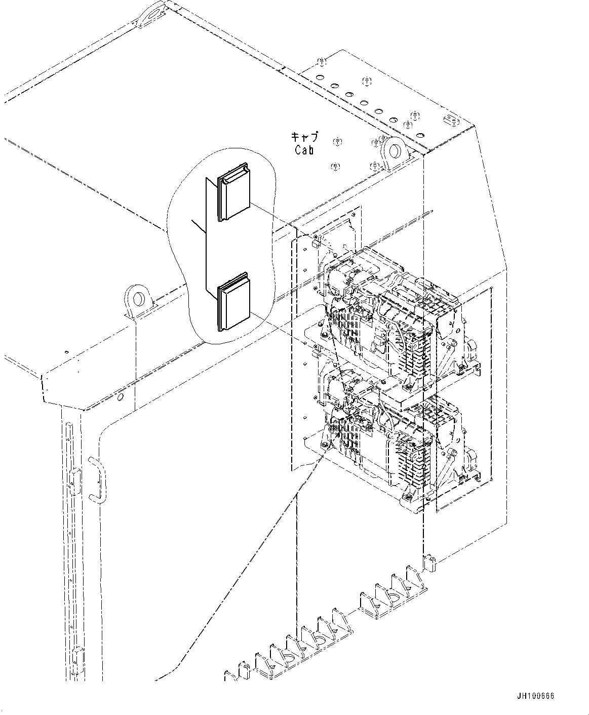 Komatsu parts book diagram for PC2000-11E0 S/N 31001-UP: CAB, AIR CONDITIONER DUCT AND FRESH AIR FILTER(#31001-)