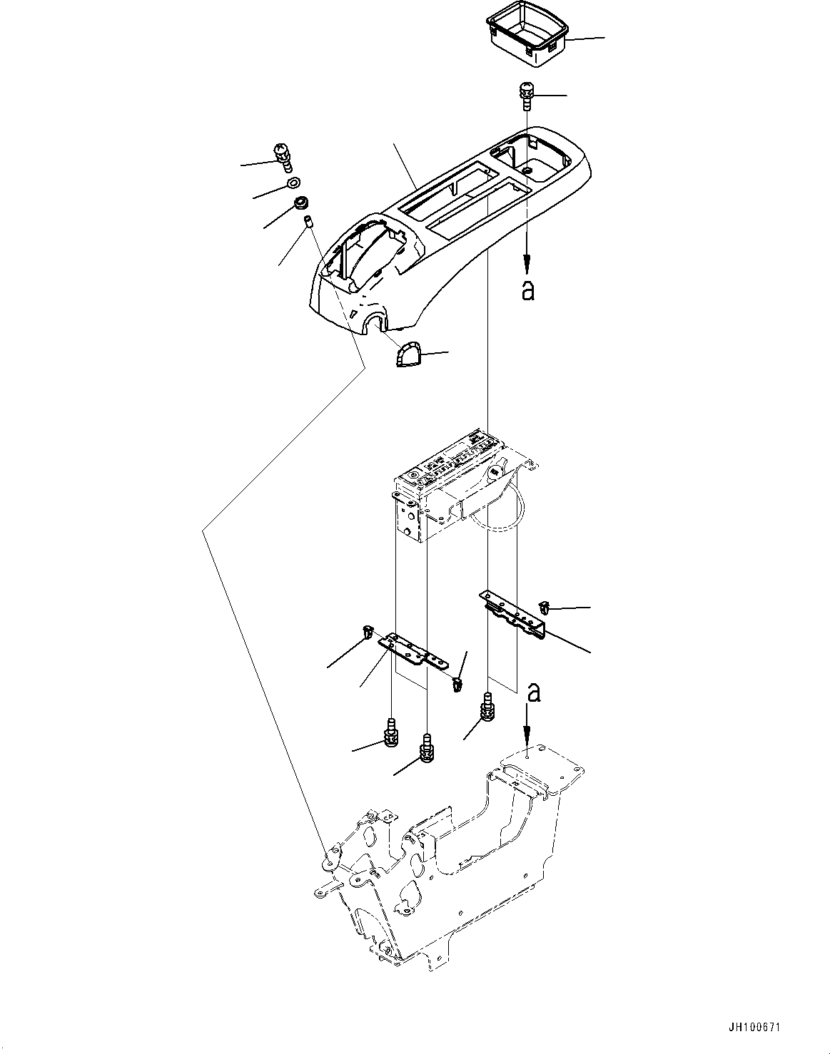 Komatsu parts book diagram for PC2000-11E0 S/N 31001-UP: CAB, CONSOLE BOX, L.H. (1/2)(#31001-)