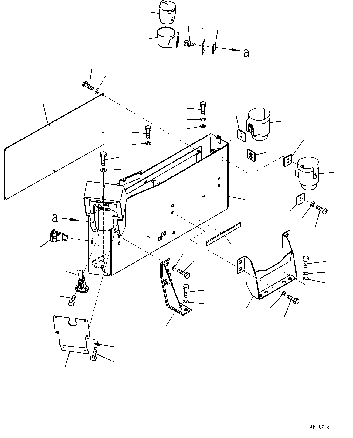 Komatsu parts book diagram for PC2000-11E0 S/N 31001-UP: CAB, CONTROL STAND(#31001-)
