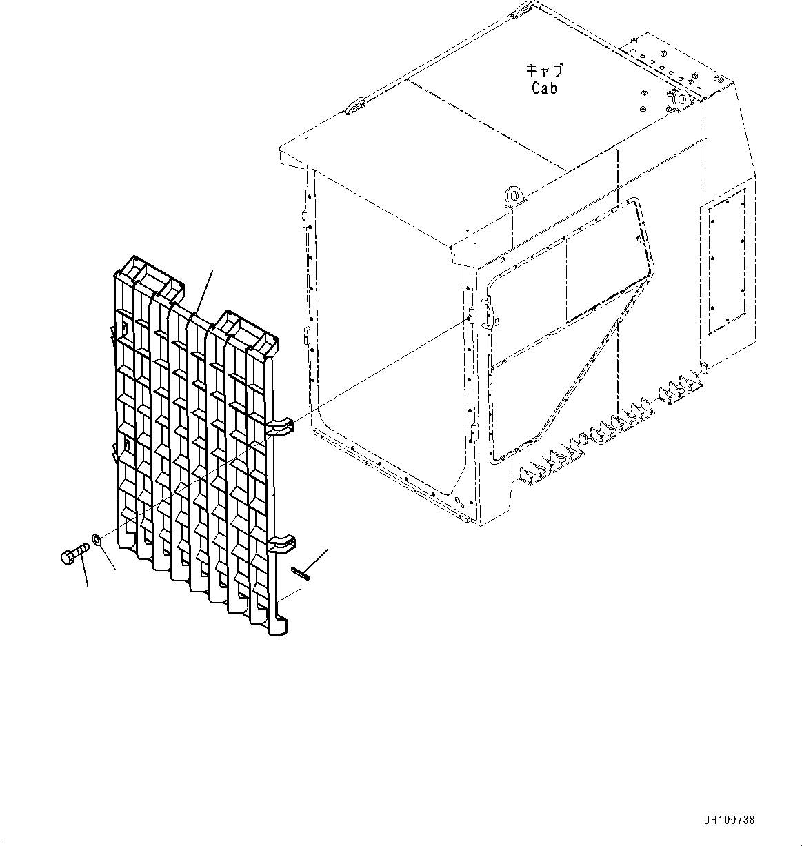 Komatsu parts book diagram for PC2000-11E0 S/N 31001-UP: FRONT GUARD, (#30001-)
