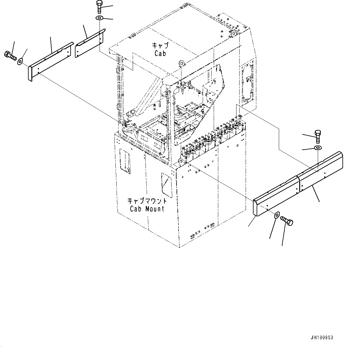 Komatsu parts book diagram for PC2000-11E0 S/N 31001-UP: CAB MOUNTING, COVER(#30001-)