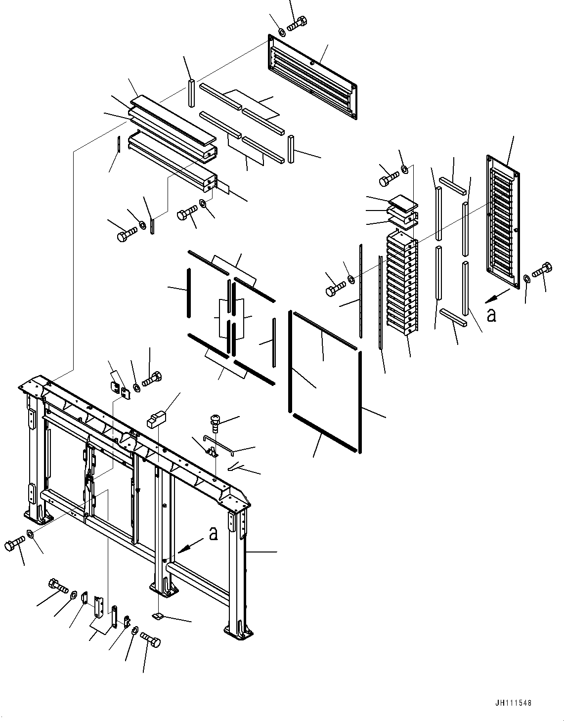 Komatsu parts book diagram for PC2000-11E0 S/N 31001-UP: ENGINE HOOD, COVER, REAR (1/3)(#30001-)