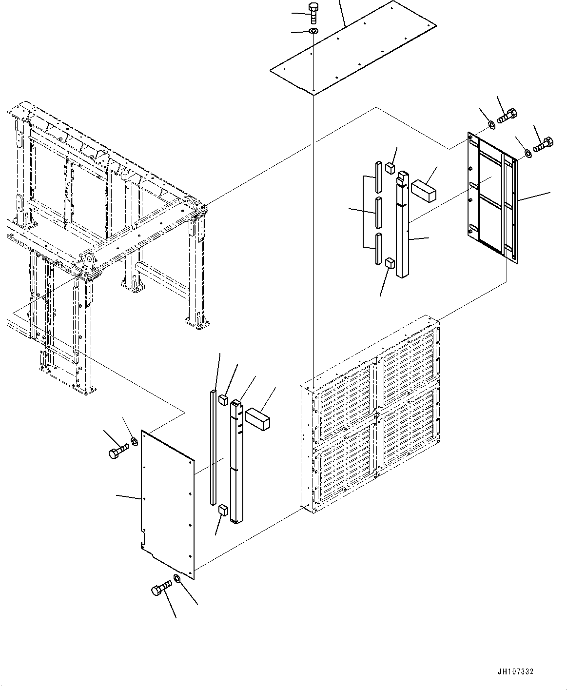 Komatsu parts book diagram for PC2000-11E0 S/N 31001-UP: ENGINE HOOD, COVER, L.H.(#30018-)