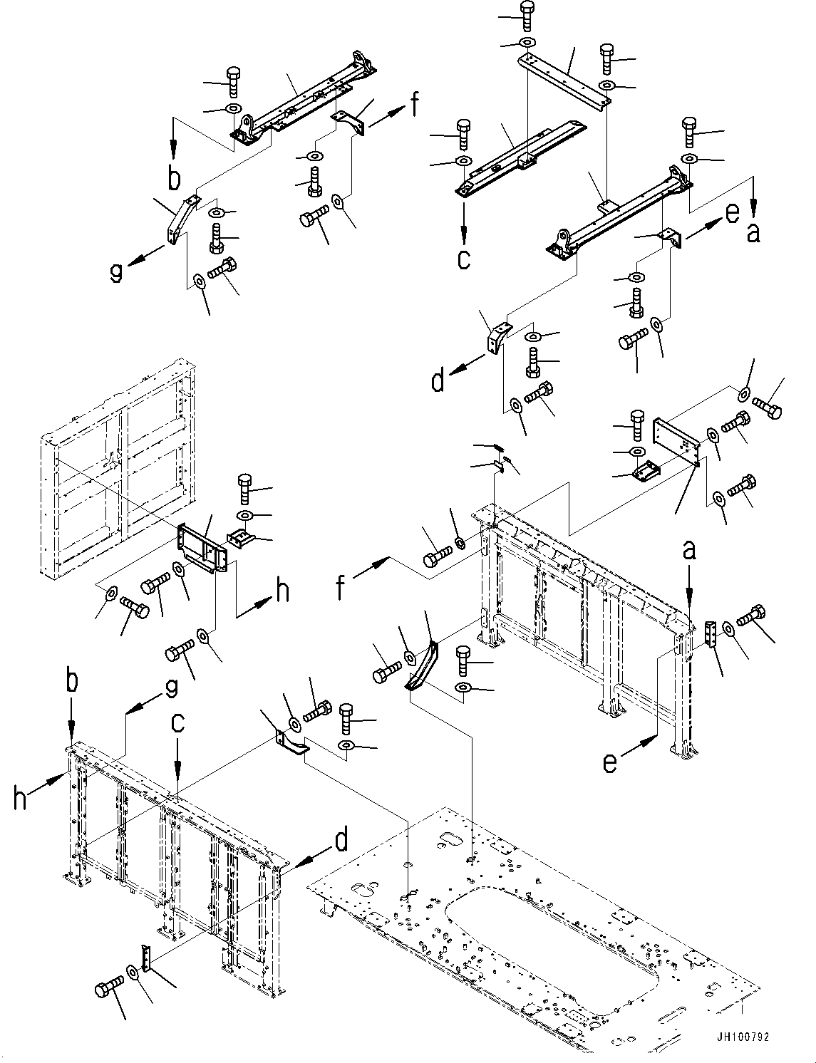 Komatsu parts book diagram for PC2000-11E0 S/N 31001-UP: ENGINE HOOD, FRAME(#30001-)
