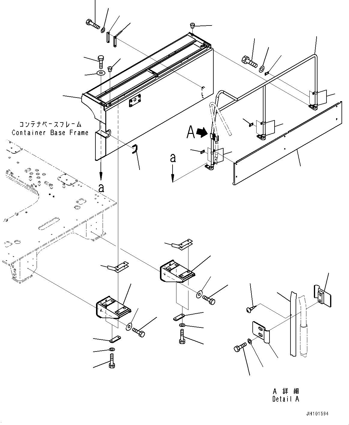 Komatsu parts book diagram for PC2000-11E0 S/N 31001-UP: SIDE COVER L.H., COVER AND HANDRAIL(#30001-)