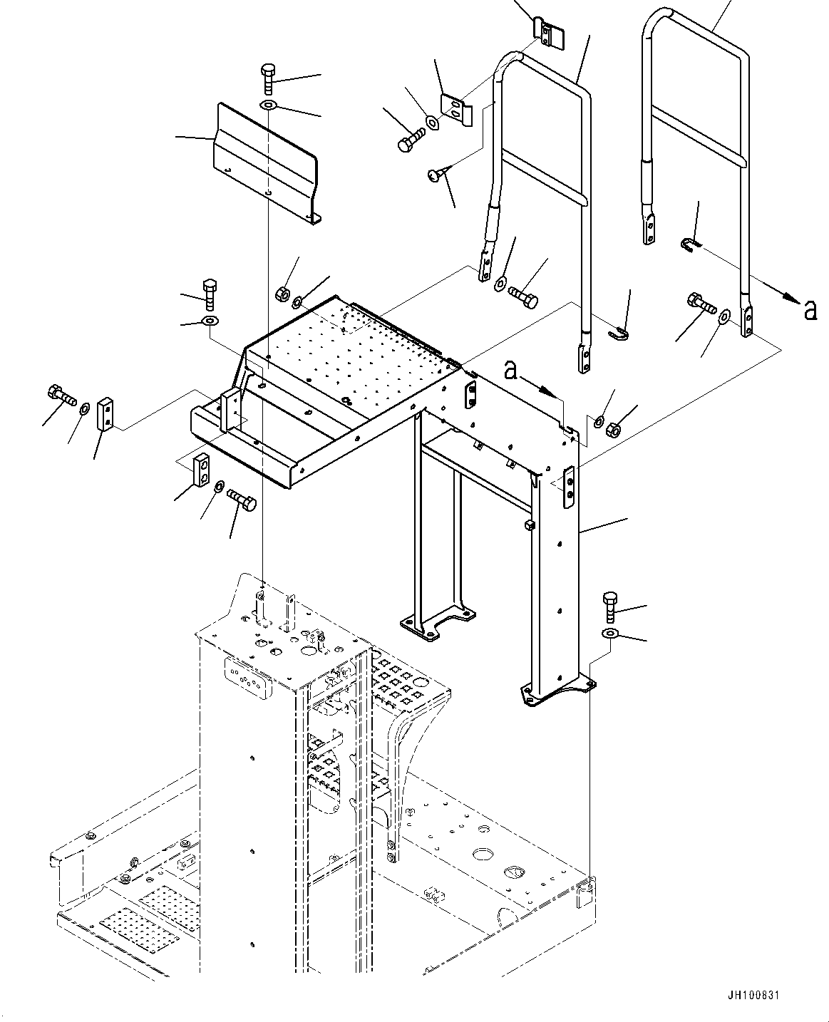 Komatsu parts book diagram for PC2000-11E0 S/N 31001-UP: SIDE COVER L.H., LADDER(#30001-)