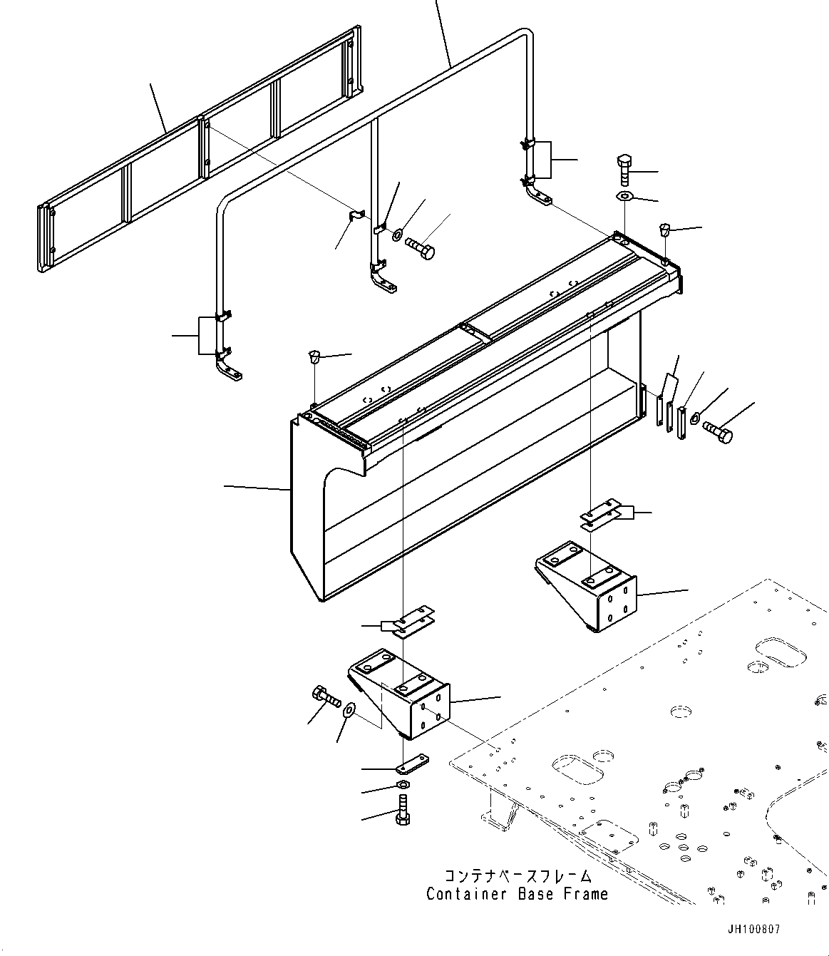 Komatsu parts book diagram for PC2000-11E0 S/N 31001-UP: SIDE COVER R.H., CONTAINER SIDE (1/2)(#30001-)