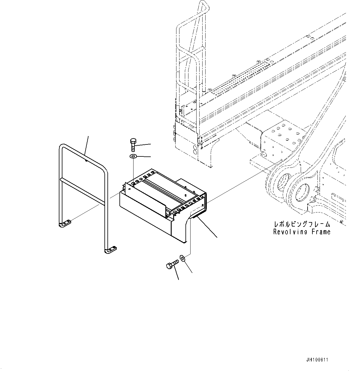 Komatsu parts book diagram for PC2000-11E0 S/N 31001-UP: SIDE COVER R.H., CONTAINER SIDE (2/2)(#30001-)