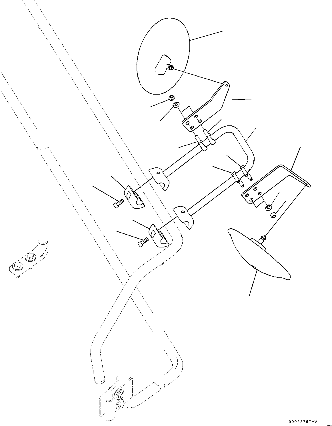 Komatsu parts book diagram for PC2000-11E0 S/N 31001-UP: REARVIEW MIRROR, RELATED PARTS(#30001-)