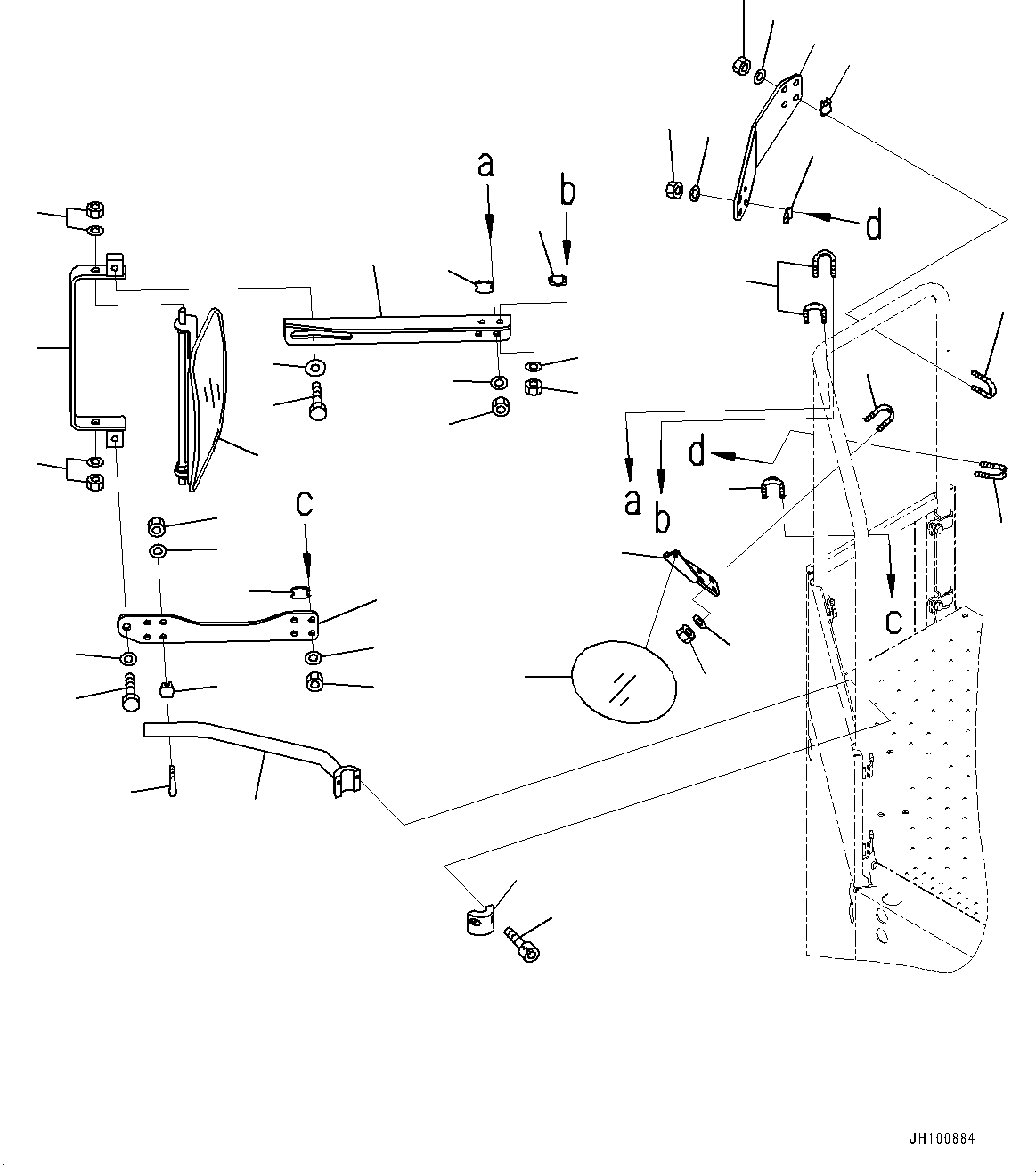 Komatsu parts book diagram for PC2000-11E0 S/N 31001-UP: REARVIEW MIRROR, R.H.(#30001-)