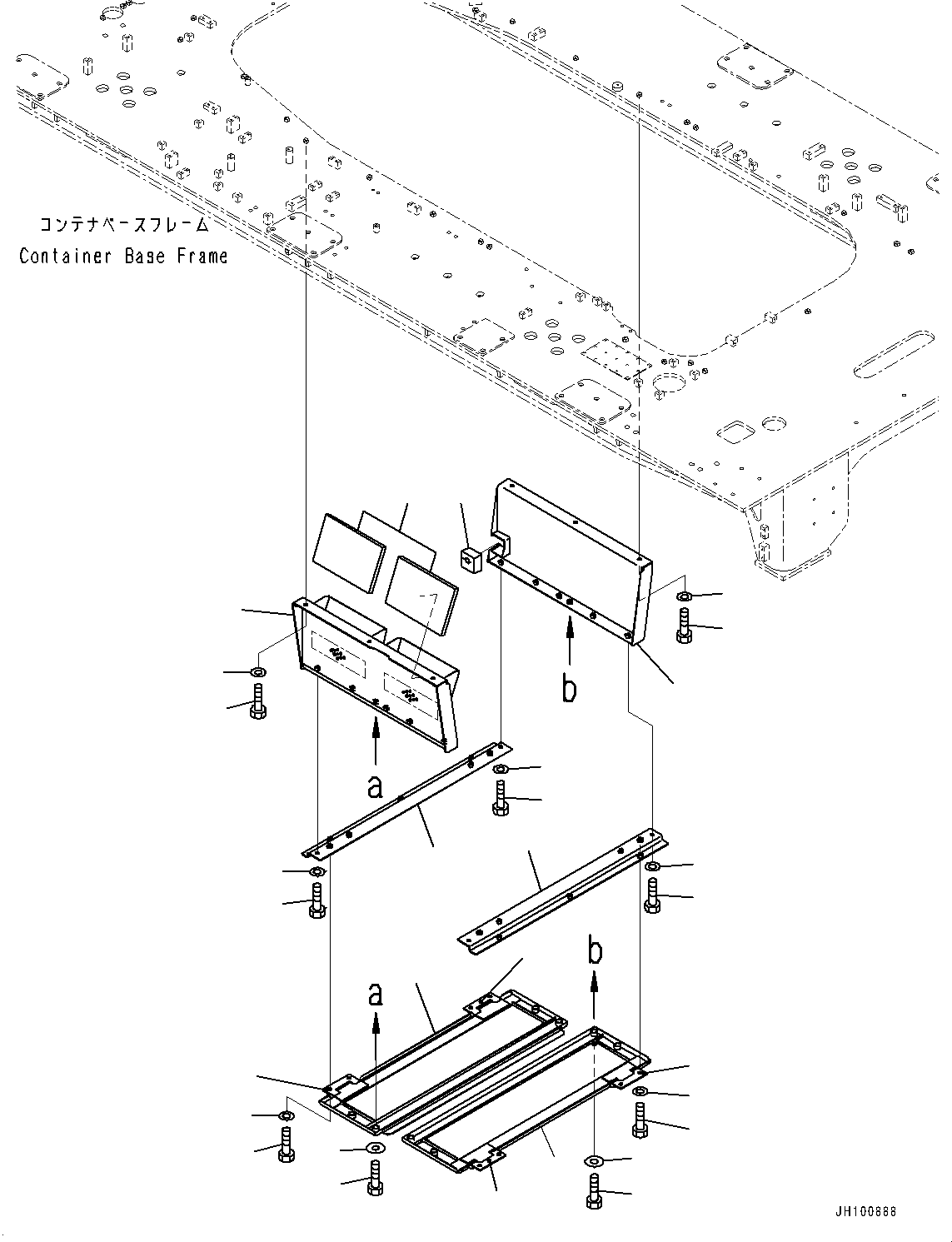 Komatsu parts book diagram for PC2000-11E0 S/N 31001-UP: UNDER COVER, DOOR(#30002-)