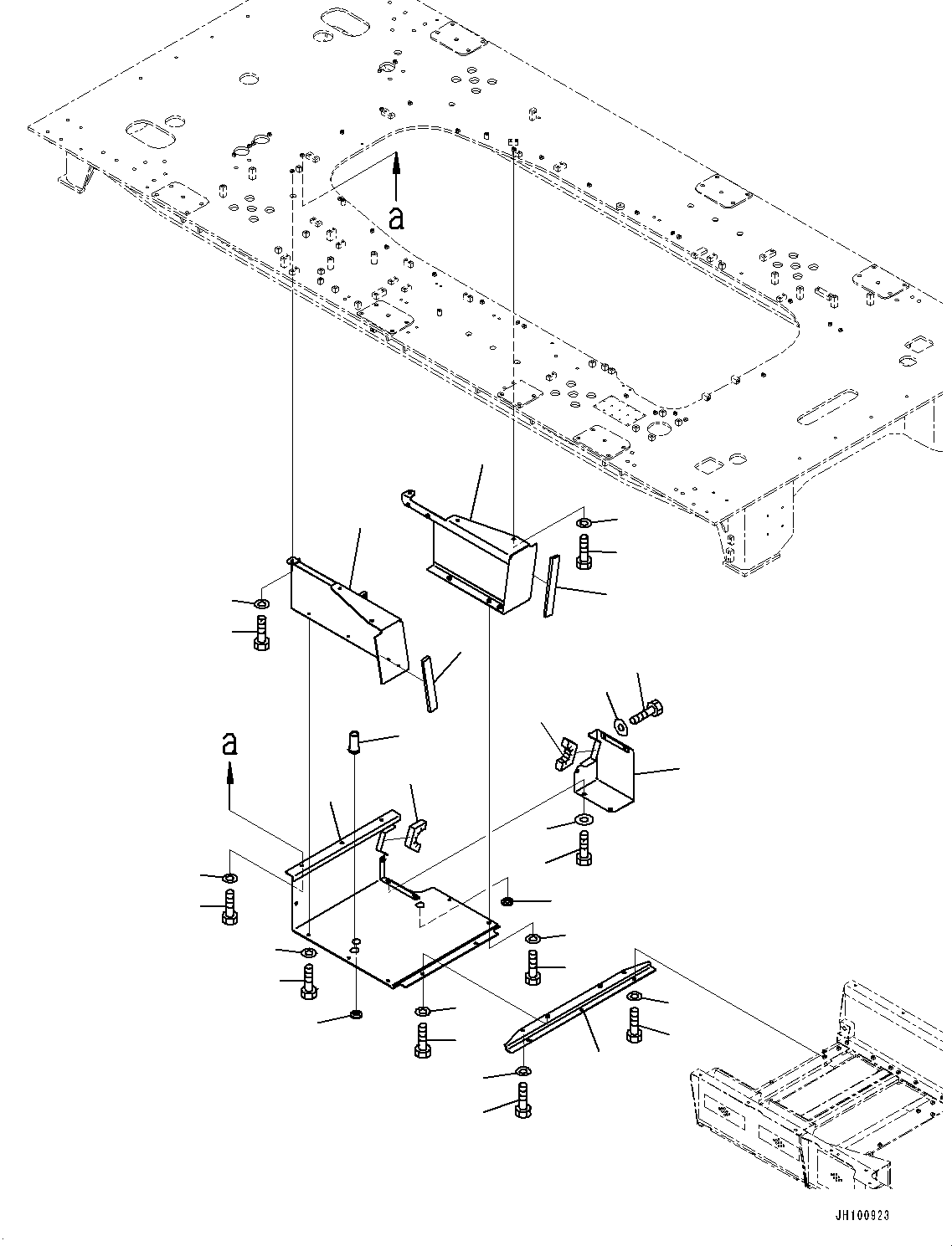 Komatsu parts book diagram for PC2000-11E0 S/N 31001-UP: UNDER COVER, OIL PAN(#30002-)