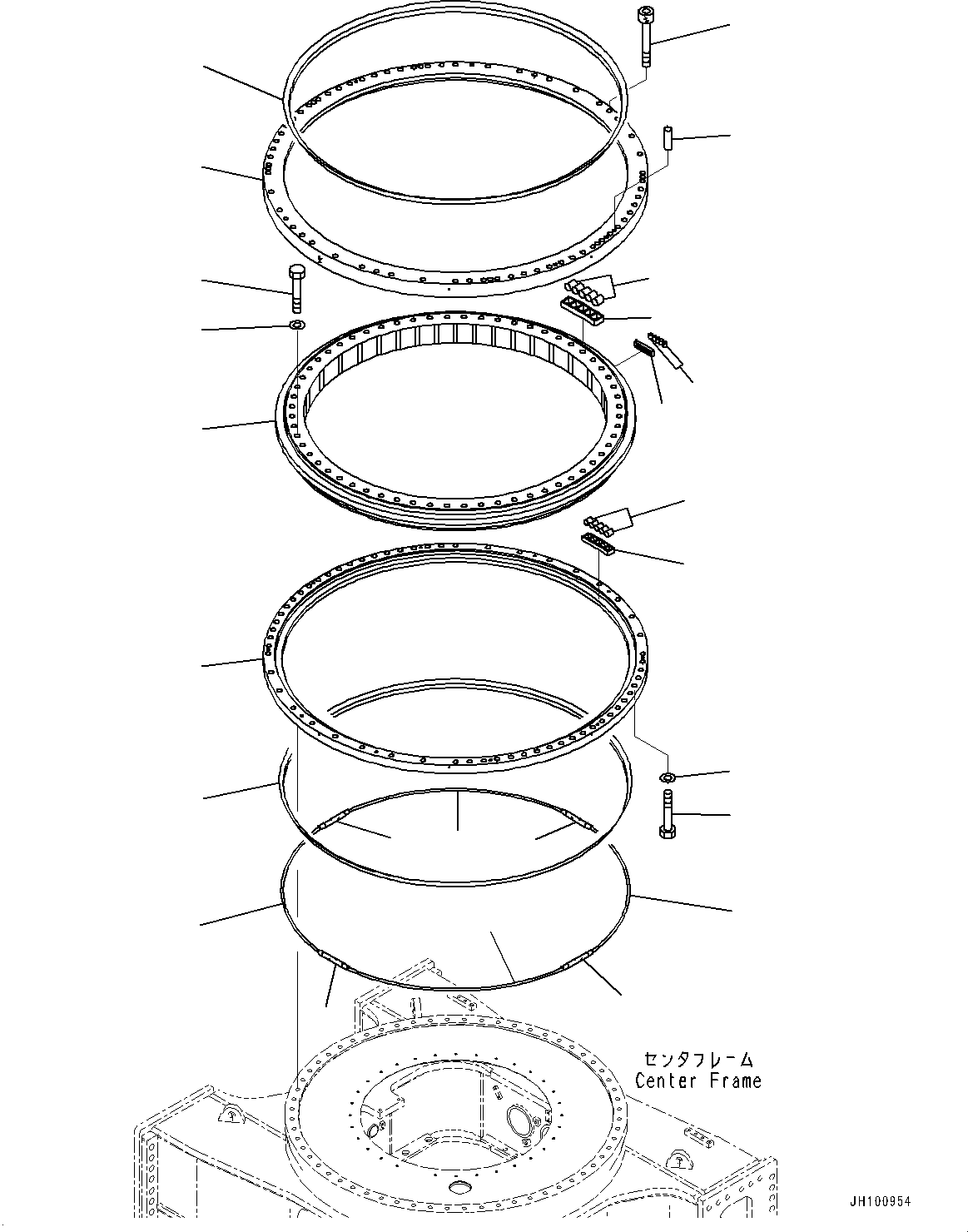Komatsu parts book diagram for PC2000-11E0 S/N 31001-UP: SWING CIRCLE, (#30001-)